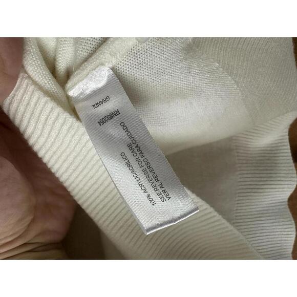 Carolyn Taylor Cream Crewneck Lightweight Sweater Zipper Back Women’s size XL - Picture 9 of 9